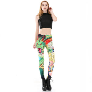 Women Goku SSJ & Shenron Print Leggings