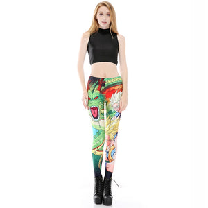 Women Goku SSJ & Shenron Print Leggings