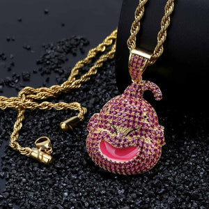 Majin Buu Premium Gold/Silver Cz Necklace with Chain