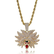 Load image into Gallery viewer, Broly The Legendary Super Saiyan Premium Gold/Silver Cz Necklace with Chain