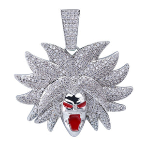 Broly The Legendary Super Saiyan Premium Gold/Silver Cz Necklace with Chain